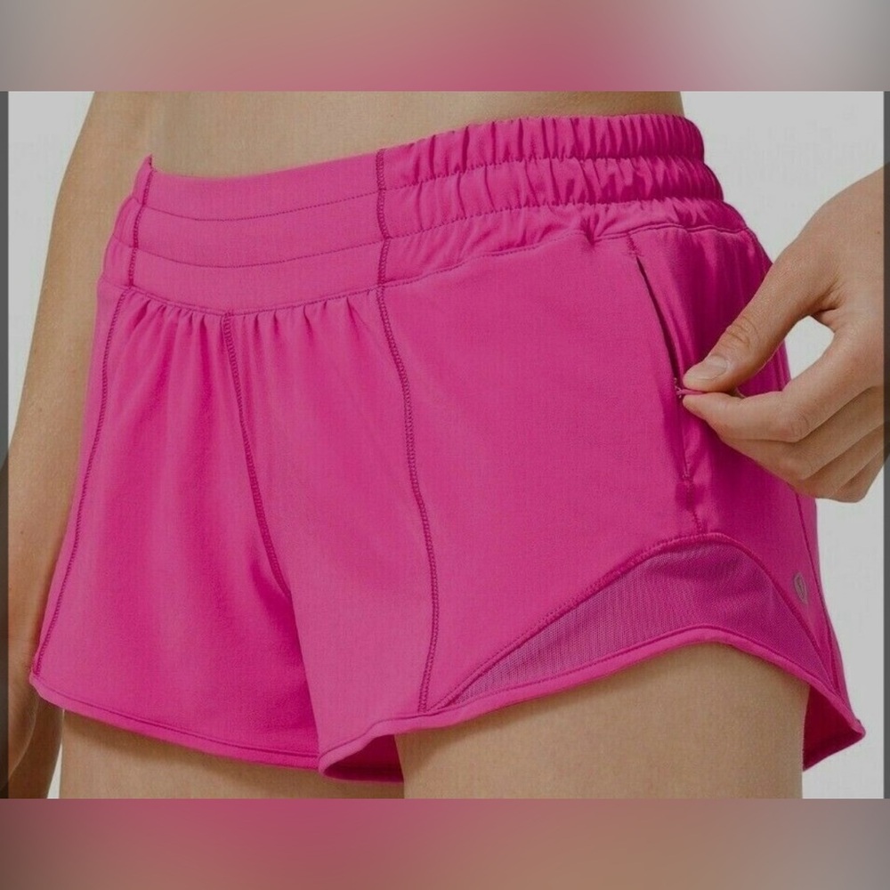Lululemon Hotty Hot High Rise Lined Short 4” - Sonic Pink. Size 14.